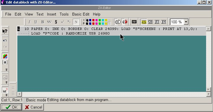 Rys3. Okno ZX Editor'a